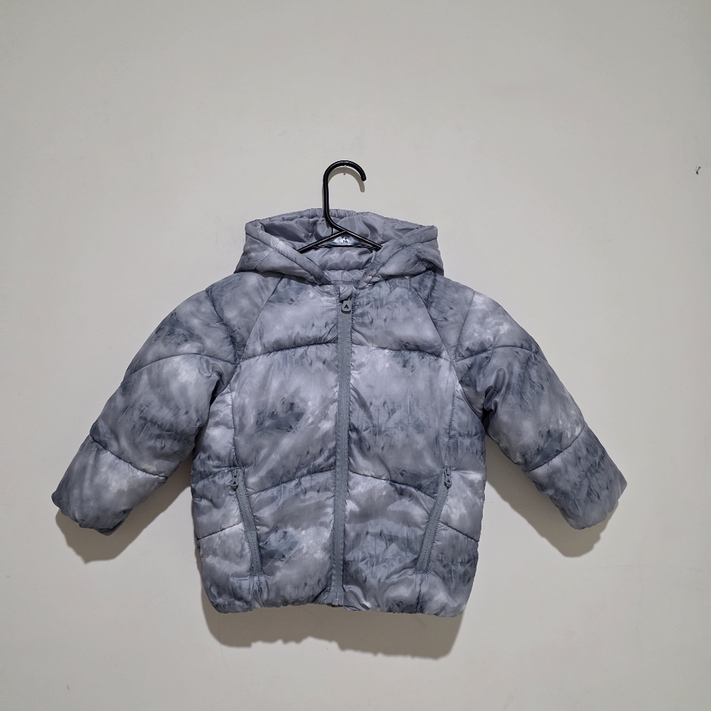 ZARA KIDS Gray Tie-Dye Puffer Jacket Size 3-4 Years